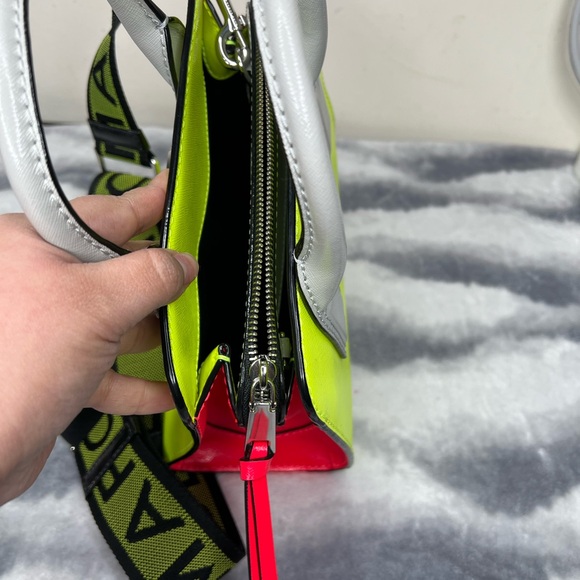 Neon Yellow and Gray Women's Handbag - Picture 4 of 9